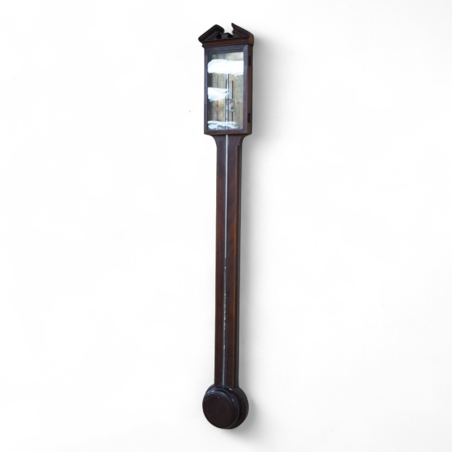 A Georgian mahogany stick barometer, no maker, 97cm long.